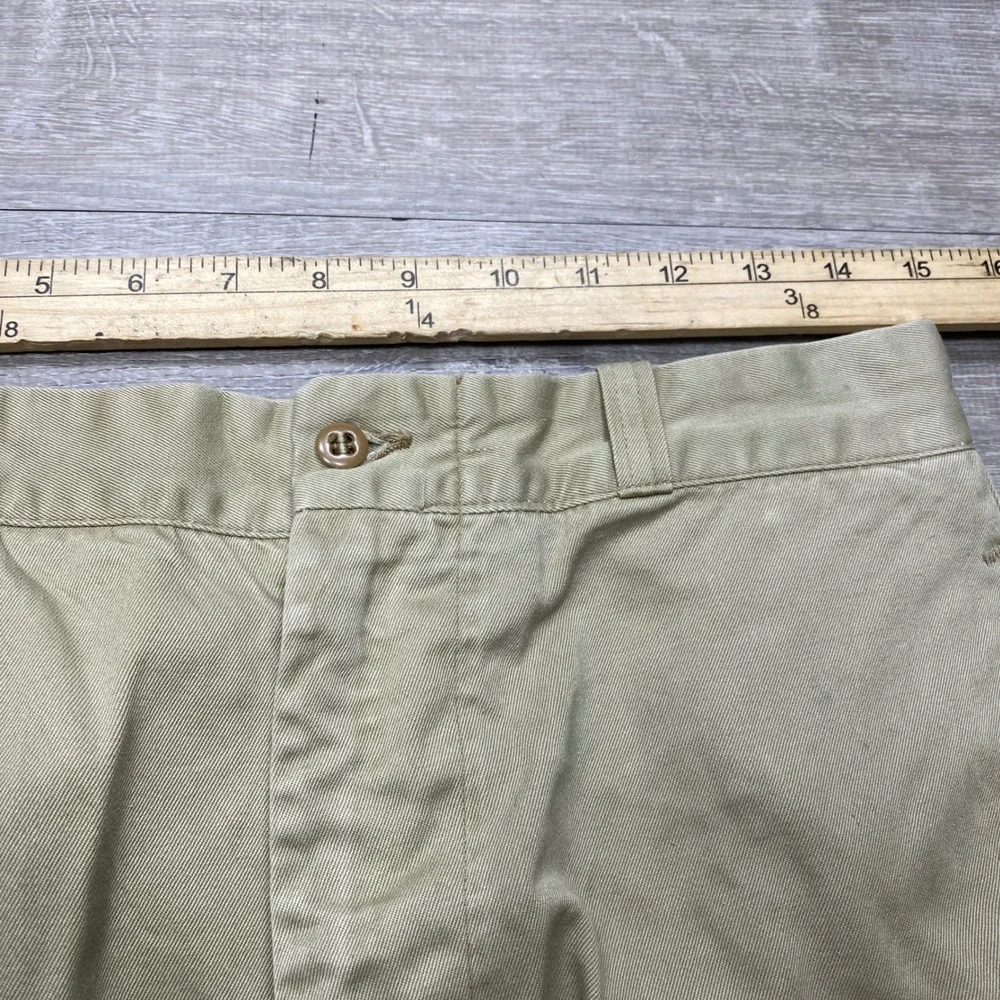 Vintage 50s Pleated Khaki Workwear Pants Prentice Zip Military Heavy Twill 30x30